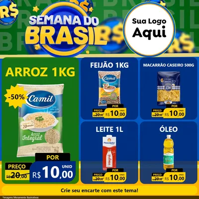 Modelo de Rede Social para Feed Facebook com o tema Semana Do Brasil para Supermercado