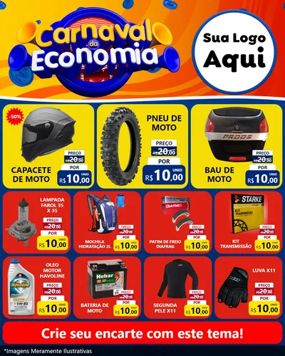 Modelo de Rede Social para Feed Instagram com o tema Carnaval da Economia para Moto peças