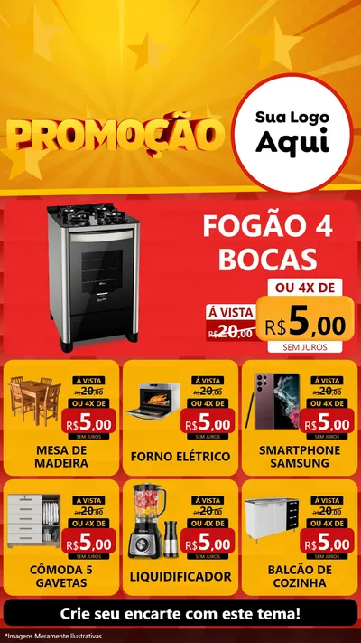 Modelo de Rede Social para Stories com o tema Promoção para Móveis e Eletro