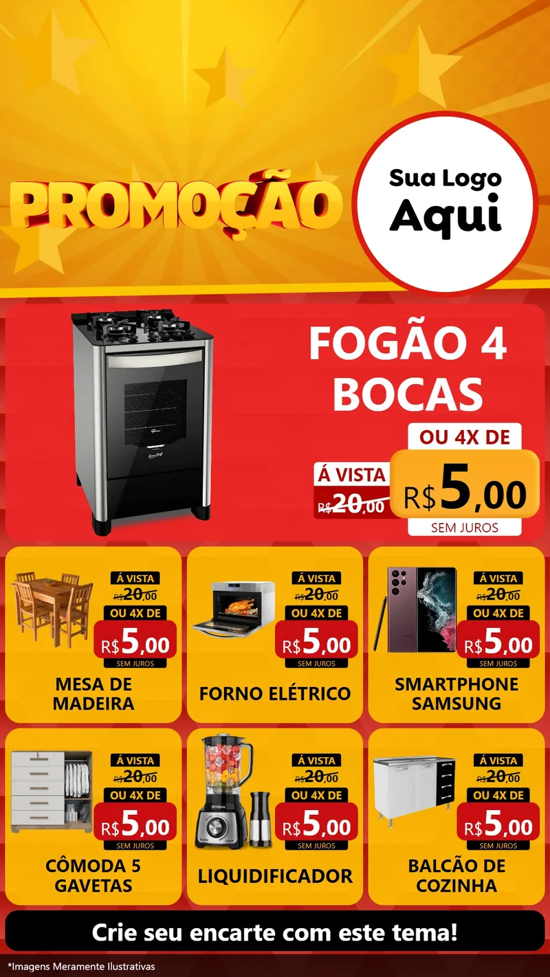 Modelo de Rede Social para Stories com o tema Promoção para Móveis e Eletro