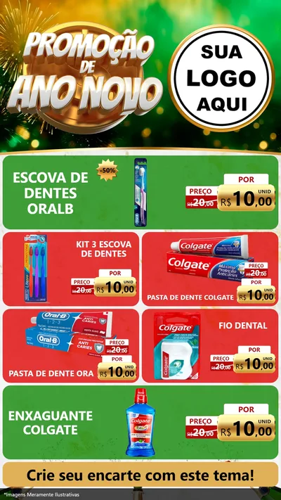 Modelo de TV para TV Vertical com o tema Promoção de Ano Novo para Higiene Pessoal