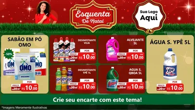 Modelo de TV para TV Horizontal com o tema Esquenta de Natal para Produtos de Limpeza