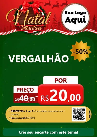 Modelo de Cartaz para Cartaz A4 Vertical com o tema Natal Imperdível para Ferragens