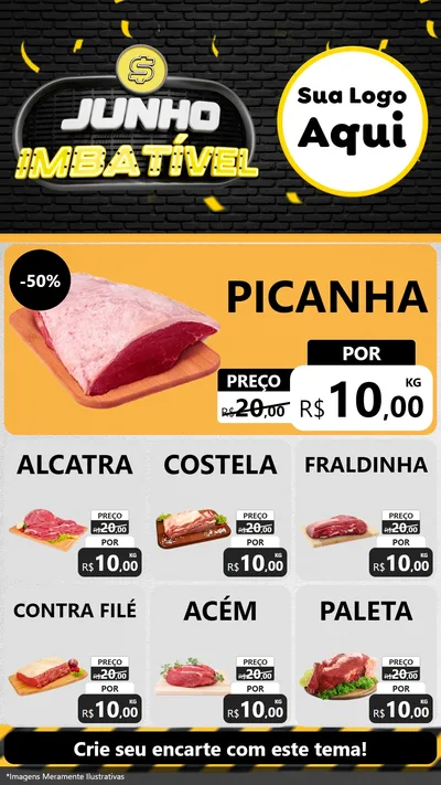 Modelo de Rede Social para Stories com o tema Junho Imbatível para Açougue