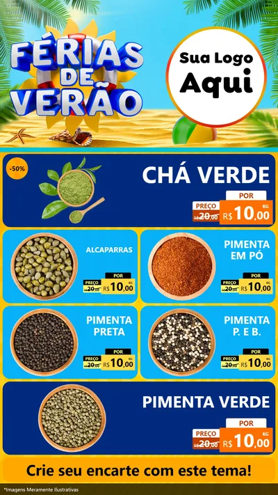 Modelo de TV para TV Vertical com o tema Férias de Verão para Produtos Naturais