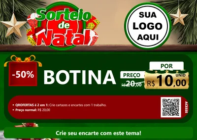 Modelo de Cartaz para Cartaz A4 Horizontal com o tema Sorteio de Natal para Agropecuária