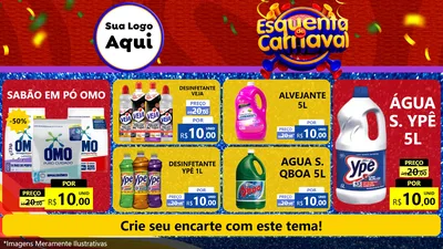 Modelo de TV para TV Horizontal com o tema Esquenta de Carnaval para Produtos de Limpeza