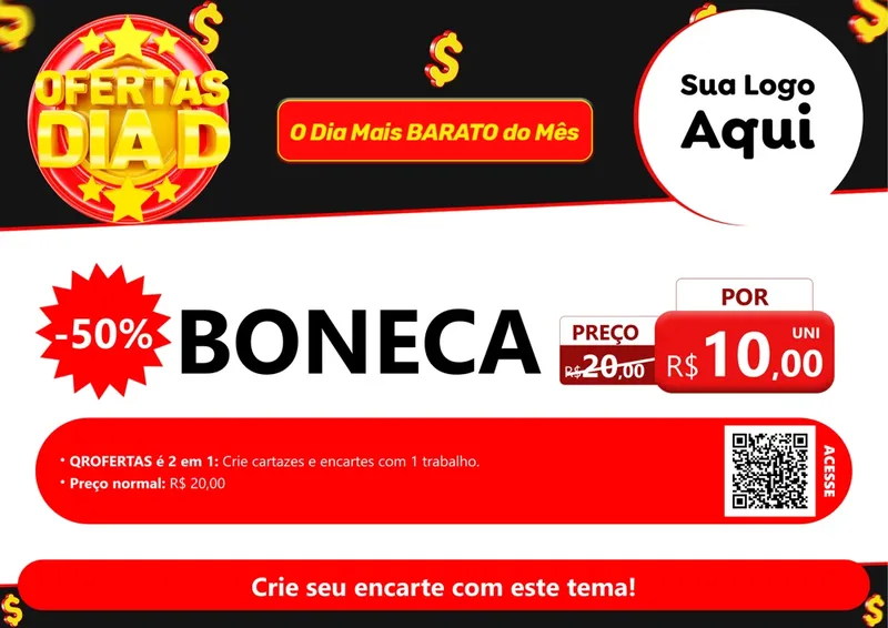 Modelo de Cartaz para Cartaz A4 Horizontal com o tema Dia D para Brinquedos