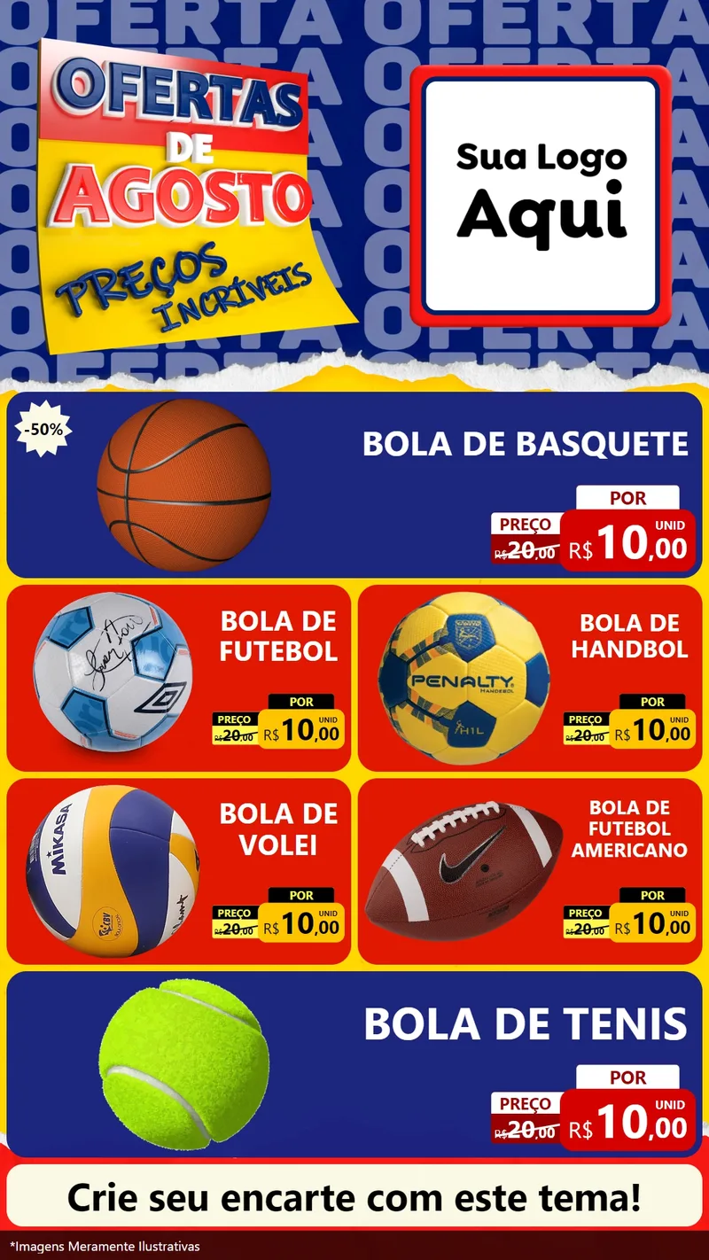 Modelo de TV para TV Vertical com o tema Ofertas de Agosto - Preços Incríveis para Artigos Esportivos