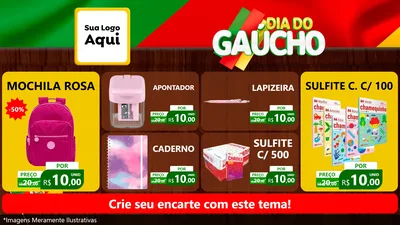 Modelo de TV para TV Horizontal com o tema Dia do Gaúcho para Papelaria