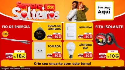 Modelo de TV para TV Horizontal com o tema Semana dos Solteiros para Materiais Elétricos