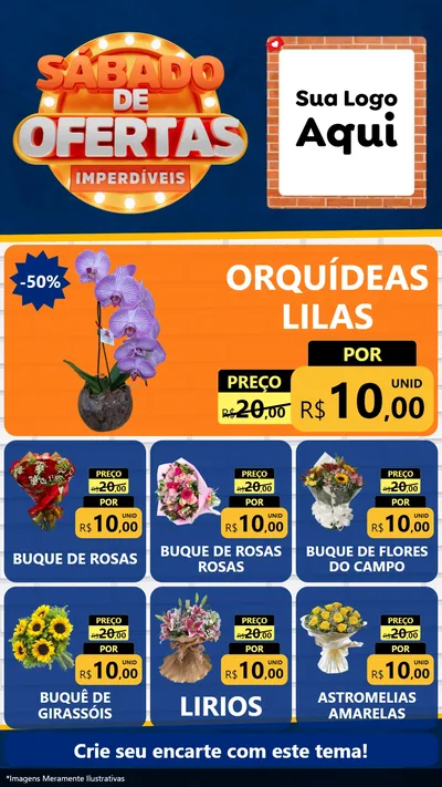 Modelo de Rede Social para Stories com o tema Sábado de Ofertas Imperdíveis para Floricultura e jardim