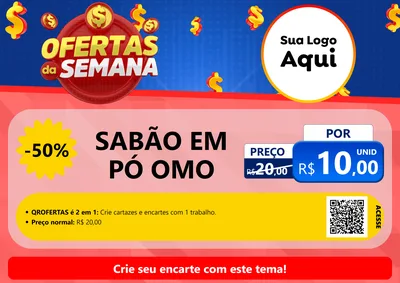 Modelo de Cartaz para Cartaz A4 Horizontal com o tema Ofertas Da Semana para Produtos de Limpeza