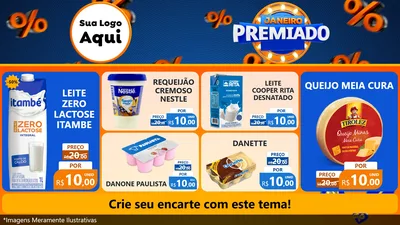 Modelo de TV para TV Horizontal com o tema Janeiro Premiado para Frios e Laticínios