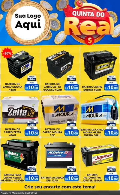 Modelo de Encarte para Encarte Grande com o tema Quinta do Real para Baterias Elétricas