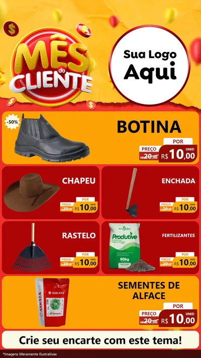 Modelo de TV para TV Vertical com o tema Mês do Cliente para Agropecuária