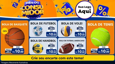 Modelo de TV para TV Horizontal com o tema Mês do Consumidor para Artigos Esportivos