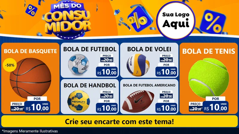 Modelo de TV para TV Horizontal com o tema Mês do Consumidor para Artigos Esportivos
