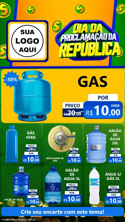 Modelo de Rede Social para Stories com o tema Dia Da Proclamação da República para Água e gás