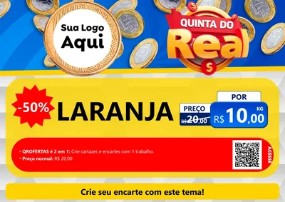 Modelo de Cartaz para Cartaz A4 Horizontal com o tema Quinta do Real para Hortifrúti