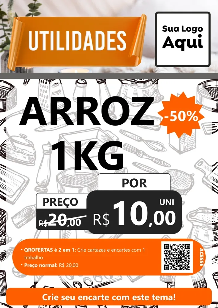 Modelo de Cartaz para Cartaz A4 Vertical com o tema Utilidades para Supermercado