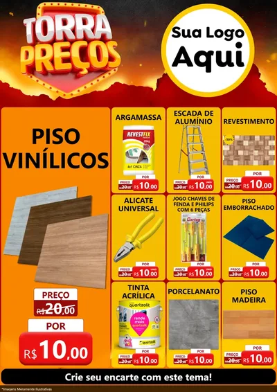 Modelo de Encarte para Encarte A4 Vertical com o tema Torra Preços para Material para Construção