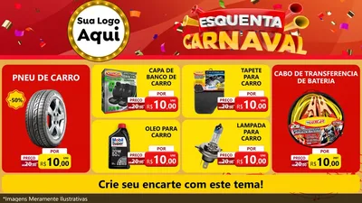 Modelo de TV para TV Horizontal com o tema Esquenta Carnaval para Auto peças