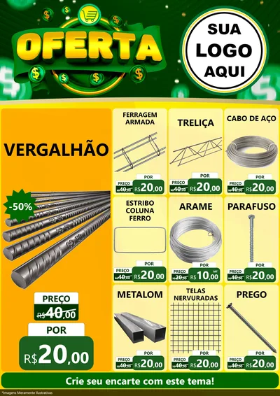 Modelo de Encarte para Encarte A4 Vertical com o tema Oferta para Ferragens