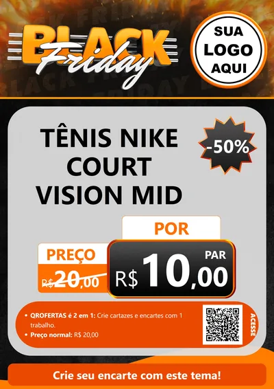 Modelo de Cartaz para Cartaz A4 Vertical com o tema Black Friday para Calçados