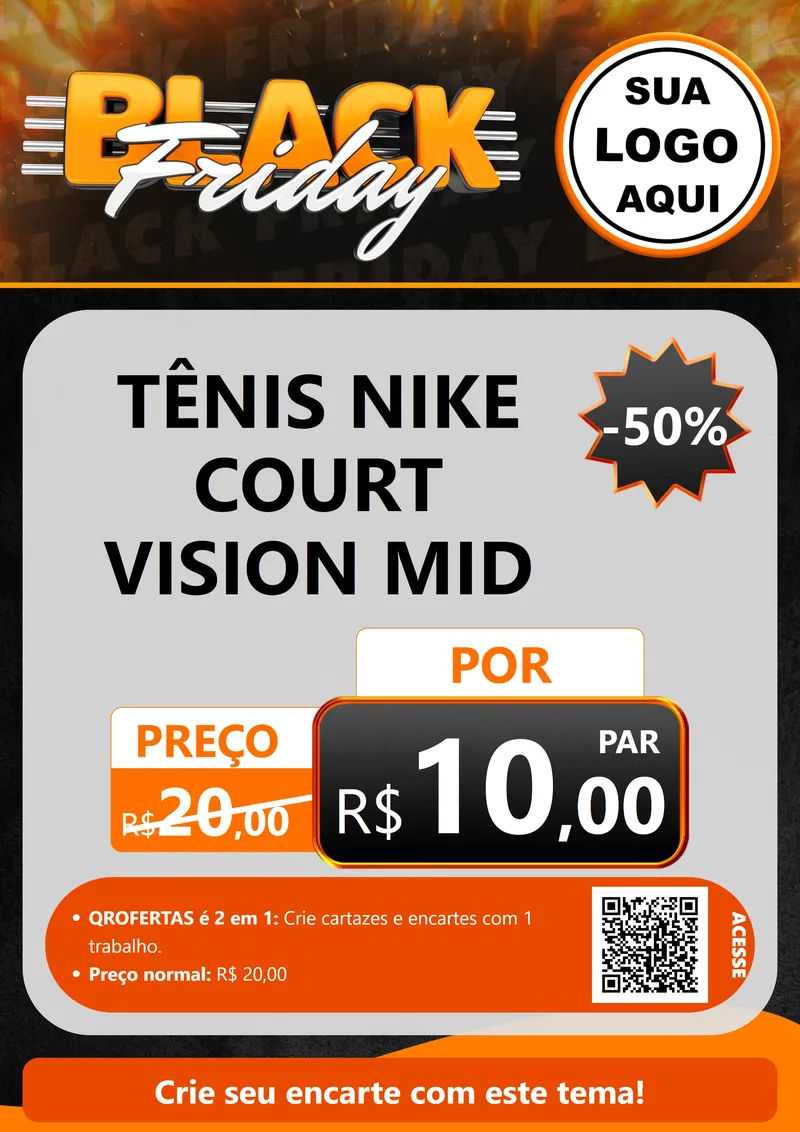 Modelo de Cartaz para Cartaz A4 Vertical com o tema Black Friday para Calçados