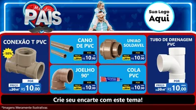 Modelo de TV para TV Horizontal com o tema Mês Dos Pais para Tubos e conexões