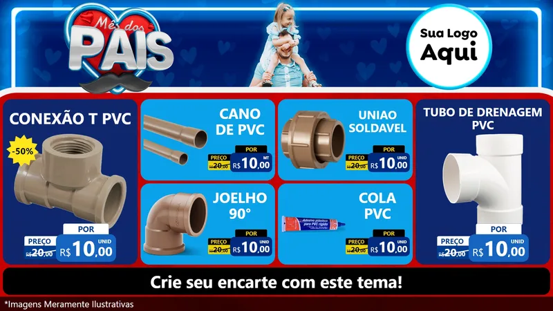 Modelo de TV para TV Horizontal com o tema Mês Dos Pais para Tubos e conexões