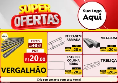 Modelo de Encarte para Encarte A4 Horizontal com o tema Super Ofertas para Ferragens