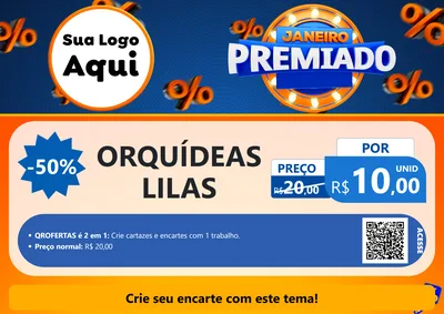 Modelo de Cartaz para Cartaz A4 Horizontal com o tema Janeiro Premiado para Floricultura e jardim