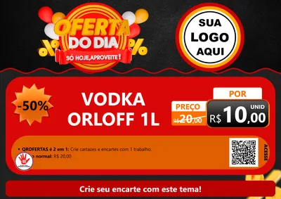 Modelo de Cartaz para Cartaz A4 Horizontal com o tema Oferta do Dia - Só hoje, Aproveite! para Distribuidora de bebidas