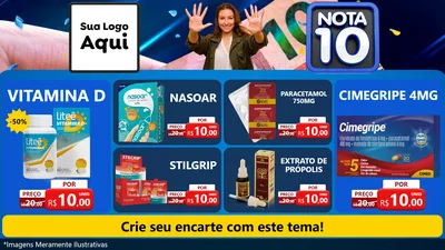Modelo de TV para TV Horizontal com o tema Nota 10 para Farmácia