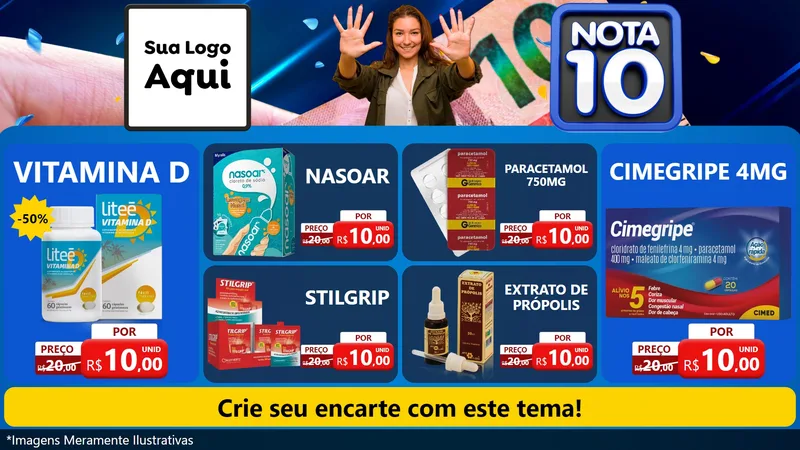 Modelo de TV para TV Horizontal com o tema Nota 10 para Farmácia