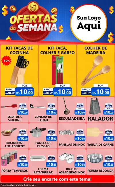 Modelo de Encarte para Encarte Grande com o tema Ofertas Da Semana para Utilidades Domésticas