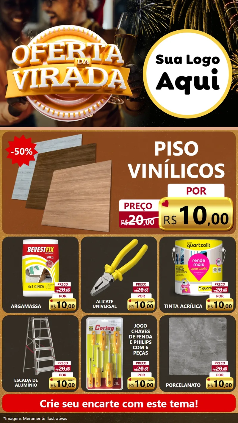 Modelo de Rede Social para Stories com o tema Oferta da Virada para Material para Construção