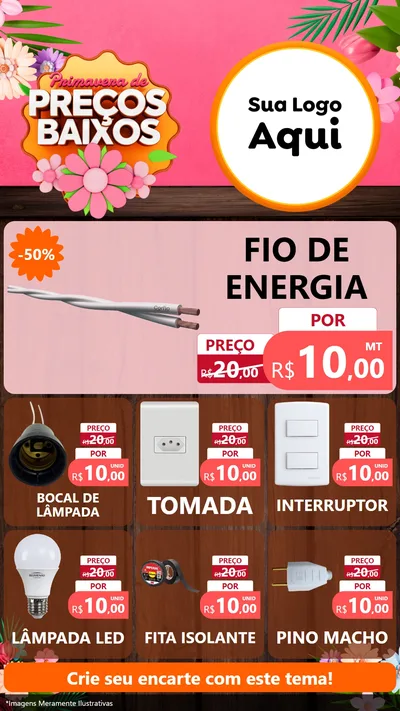 Modelo de Rede Social para Stories com o tema Primavera de Preços Baixos para Materiais Elétricos
