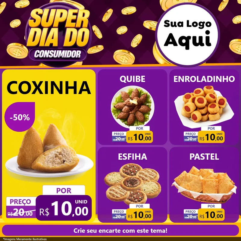 Modelo de Rede Social para Feed Facebook com o tema Super Dia do Consumidor para Salgadaria