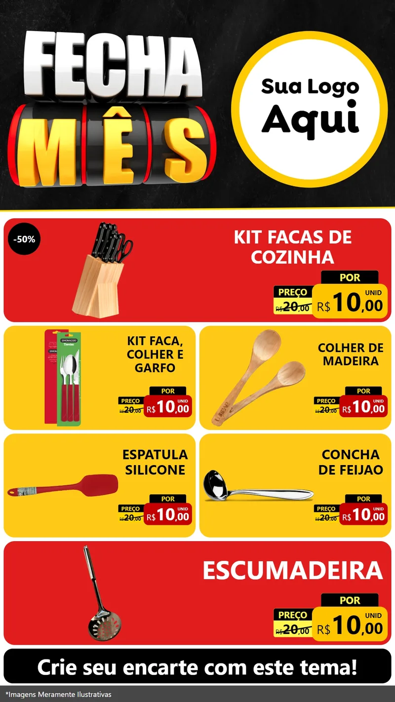 Modelo de TV para TV Vertical com o tema Fecha Mês para Utilidades Domésticas