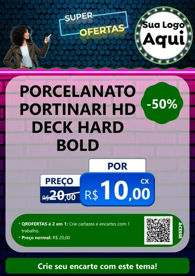 Modelo de Cartaz para Cartaz A4 Vertical com o tema Super Ofertas para Pisos e revestimentos