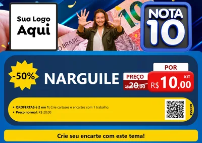 Modelo de Cartaz para Cartaz A4 Horizontal com o tema Nota 10 para Tabacaria