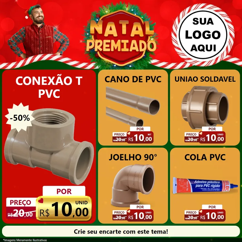 Modelo de Rede Social para Feed Facebook com o tema Natal Premiado para Tubos e conexões