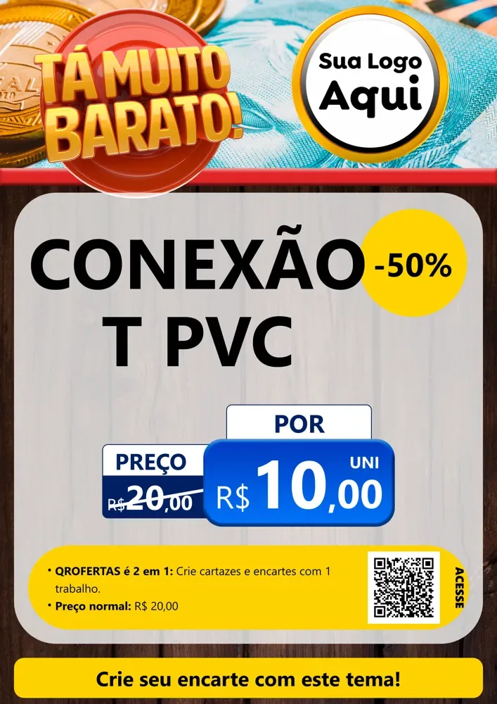 Modelo de Cartaz para Cartaz A4 Vertical com o tema Está Muito Barato para Tubos e conexões