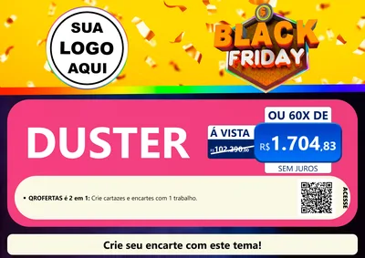 Modelo de Cartaz para Cartaz A4 Horizontal com o tema Black Friday para Concessionaria de Carros