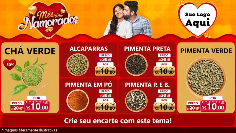 Modelo de TV para TV Horizontal com o tema Mês dos Namorados para Produtos Naturais