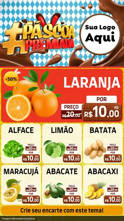 Modelo de Rede Social para Stories com o tema Páscoa Premiada para Hortifrúti