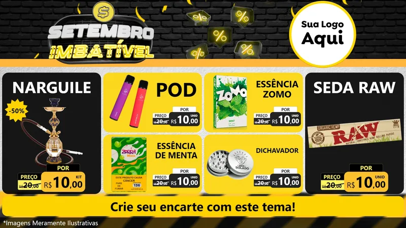 Modelo de TV para TV Horizontal com o tema Setembro Imbatível para Tabacaria
